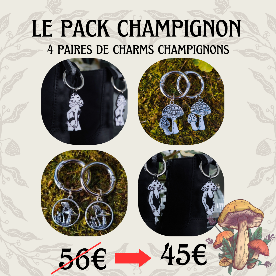 Pack Champignon 4 paires de charms