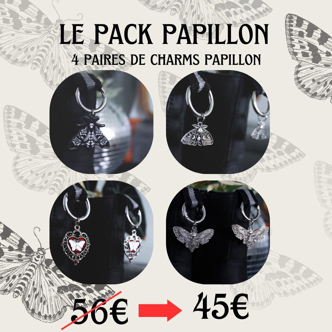 Pack Papillon 4 paires de charms