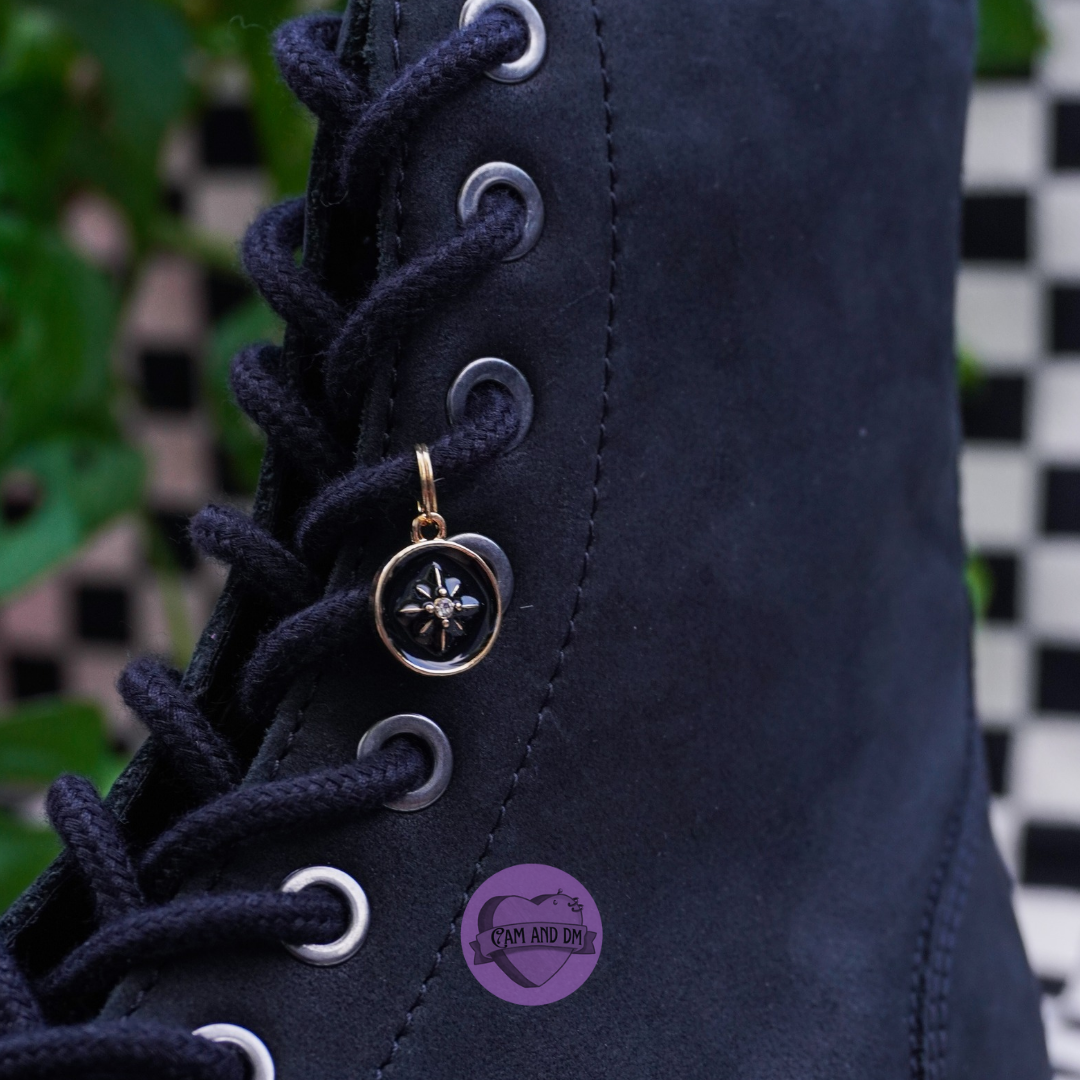 Bijou pour lacet - Etoile émaillé noir