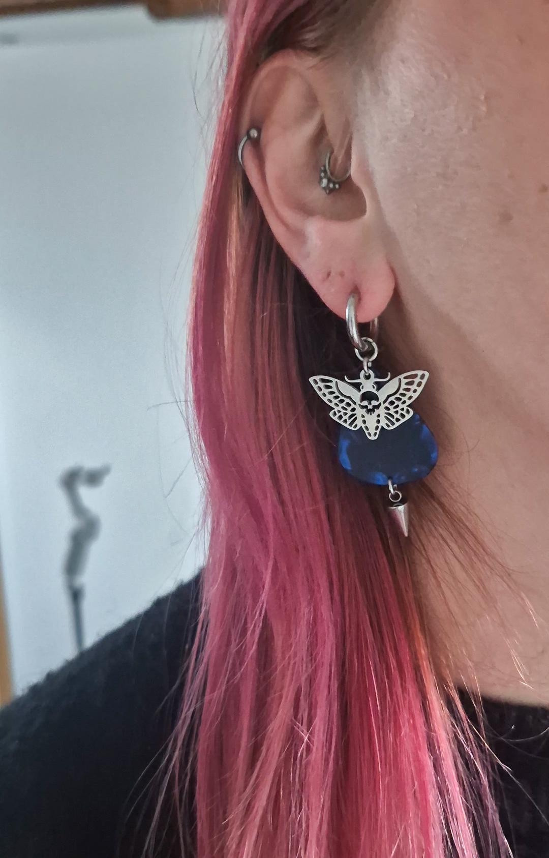 Mono boucle d'oreille papillon Guitar Pick Earring, Rock Jewelry, Music Lover Gift, Upcycled Guitar Pick Music Accessory Musik Geschenk
