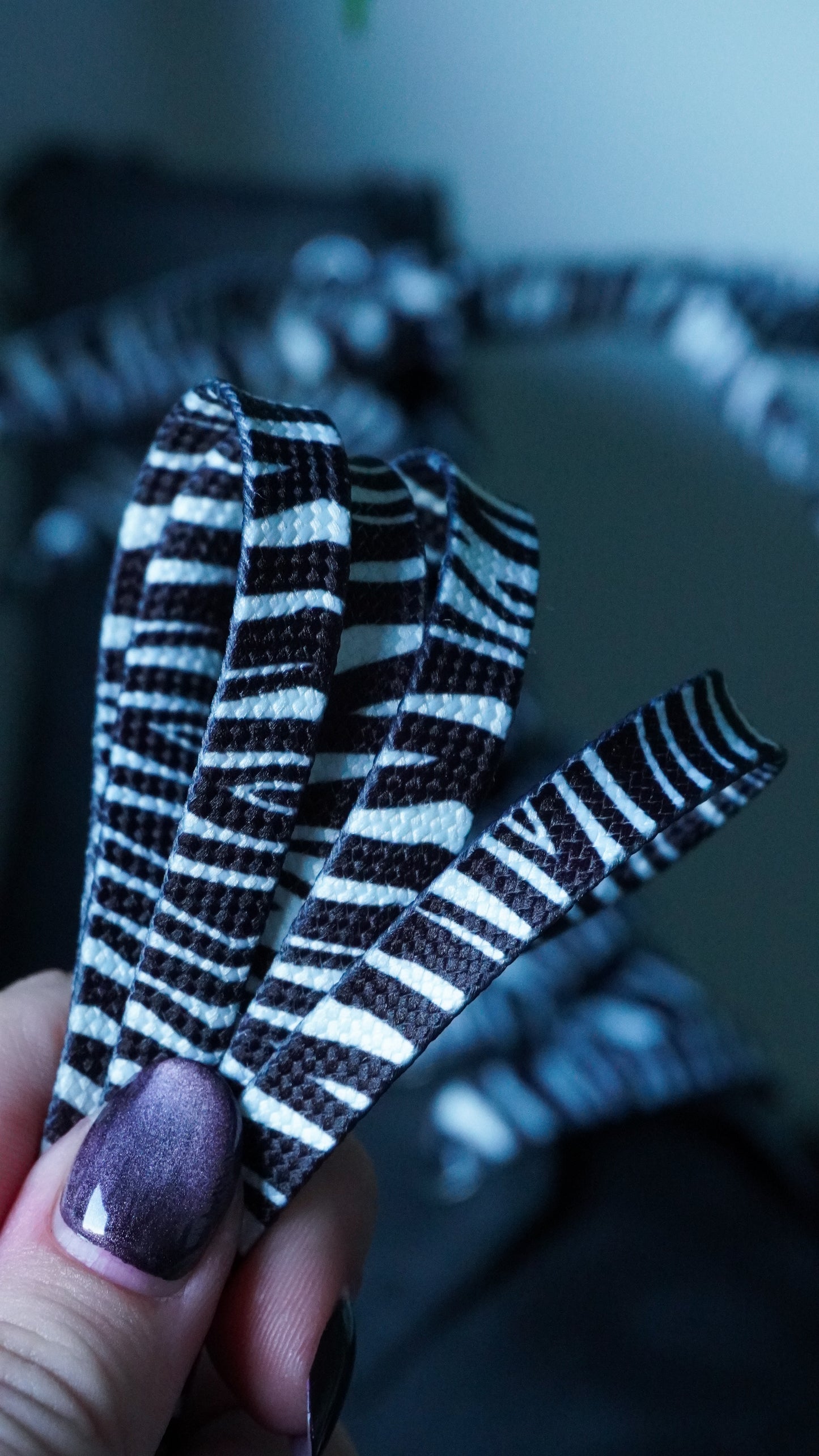 Lacets plat 140cm pour chaussures - Motif zèbre