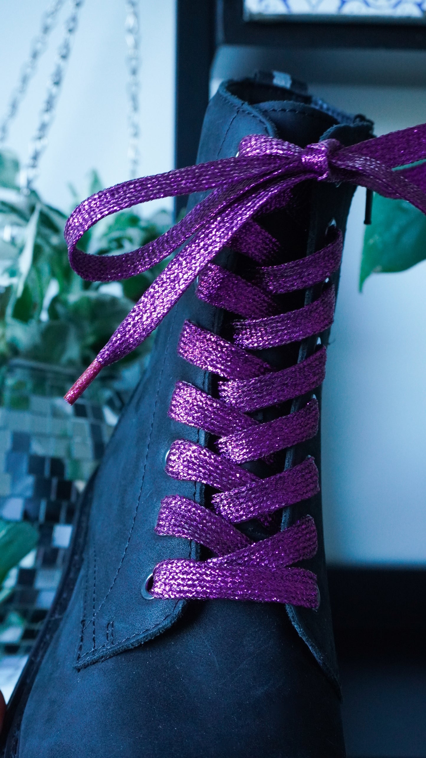 Lacet 140cm - Paillette violet en lurex