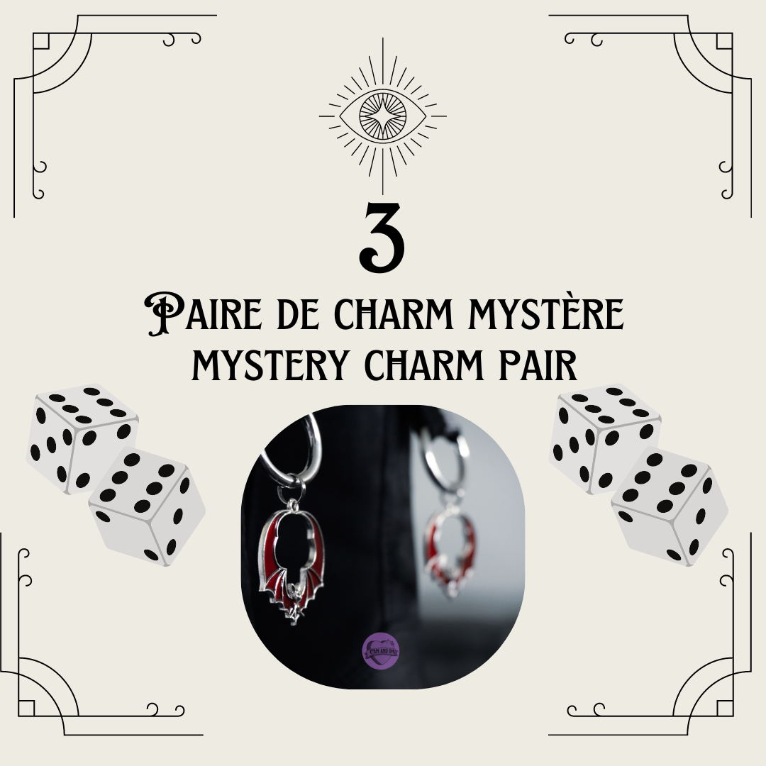 3 paires de charms à languette mystère