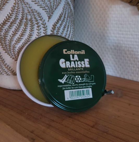 Graisse incolore pour cuir : lisse, gras et grainé Collonil