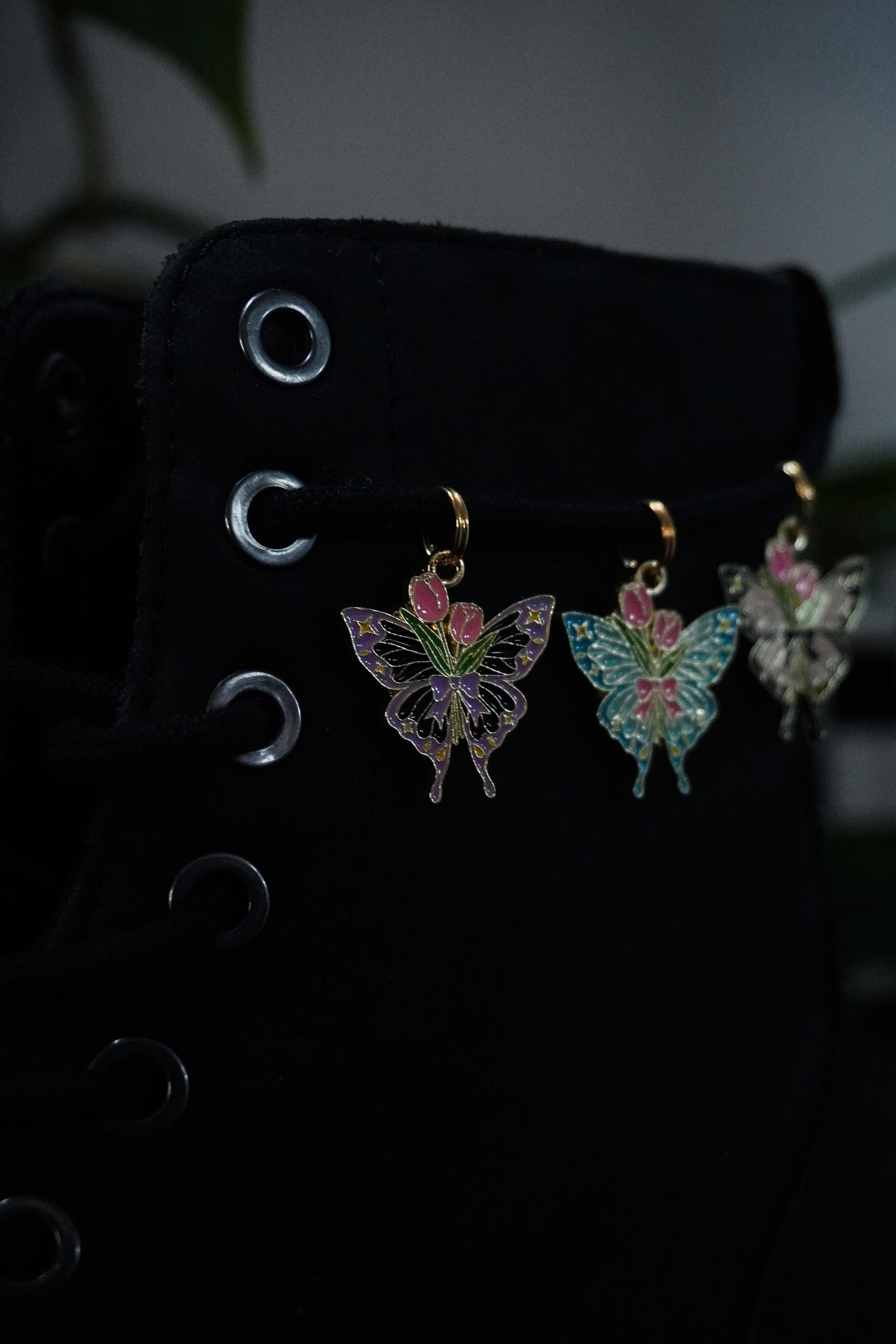 Bijou pour lacet - Papillon flower