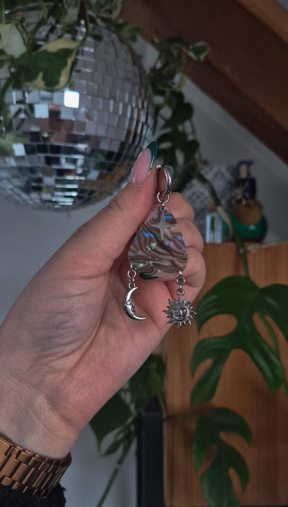 Mono boucle d'oreille Lune Soleil - Guitar Pick Earring, Rock Jewelry, Music Lover Gift, Upcycled Guitar Pick Music Accessory Musik Geschenk