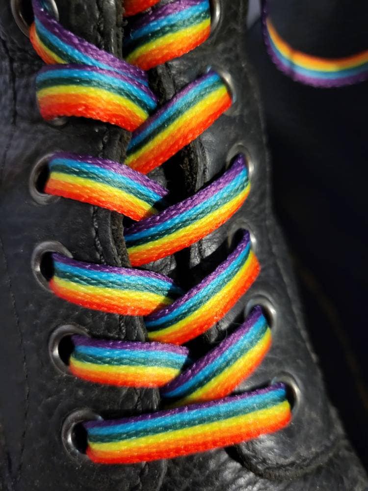 Flat laces 140cm for shoes - Rainbow